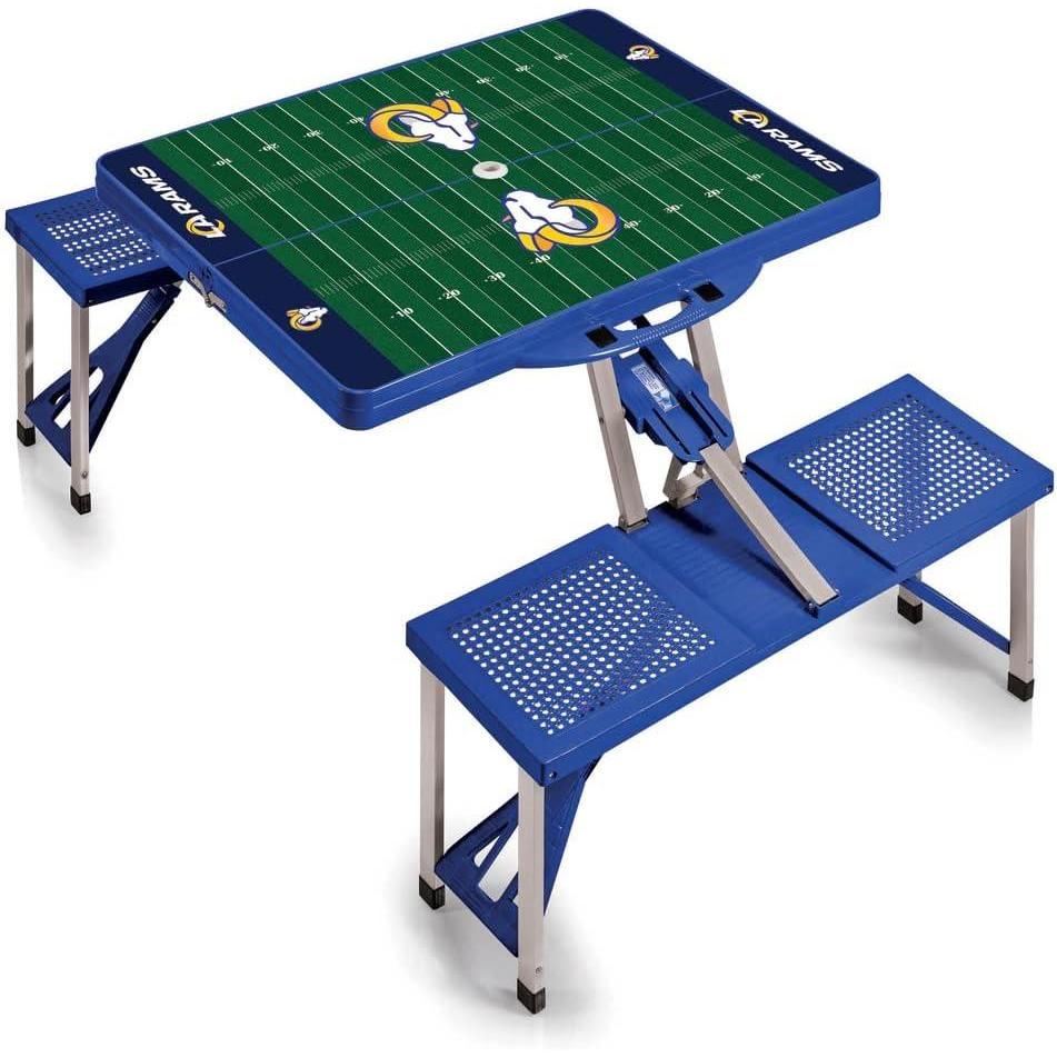 image:imagePicnic TIME NFL Football Field Folding Picnic Table Camping Table Outdoor Table with Umbrella HoleBlue