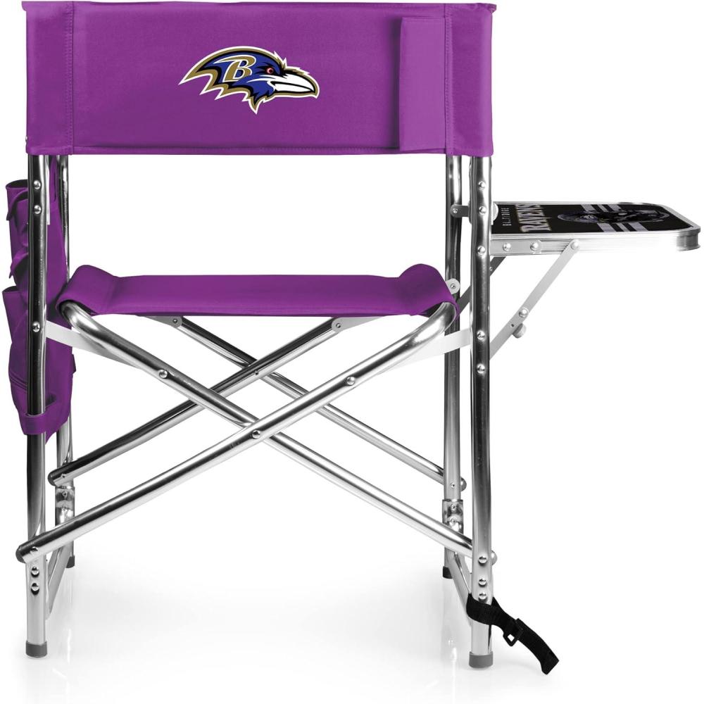 image:imagePicnic TIME NFL UnisexAdult NFL Sports Chair with Side Table Beach Chair Camp Chair for AdultsPurple