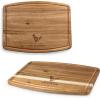 PICNIC TIME NCAA Ovale Acacia Cutting Board, Charcuterie Board Set with Juice Groove, Wood Serving Board, (Acacia Wood)(Houston Texans)