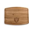 PICNIC TIME NCAA Ovale Acacia Cutting Board, Charcuterie Board Set with Juice Groove, Wood Serving Board, (Acacia Wood)(Las Vegas Raiders)