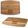PICNIC TIME NCAA Ovale Acacia Cutting Board, Charcuterie Board Set with Juice Groove, Wood Serving Board, (Acacia Wood)(New York Giants)