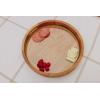 PICNIC TIME NFL Barista Serving Tray with Glass Insert, Round Acacia Wood Cheese Board, Serving Platter with Handles, (Acacia Wood)(Detroit Lions)