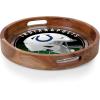PICNIC TIME NFL Barista Serving Tray with Glass Insert, Round Acacia Wood Cheese Board, Serving Platter with Handles, (Acacia Wood)(Indianapolis Colts)