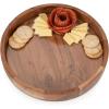 PICNIC TIME NFL Barista Serving Tray with Glass Insert, Round Acacia Wood Cheese Board, Serving Platter with Handles, (Acacia Wood)(Jacksonville Jaguars)