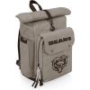 PICNIC TIME NFL Carmel Roll Top Picnic Backpack Cooler, Canvas Cooler Bag, Picnic Basket Set with Cooler Backpack, (Gray)(Chicago Bears)