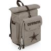PICNIC TIME NFL Carmel Roll Top Picnic Backpack Cooler, Canvas Cooler Bag, Picnic Basket Set with Cooler Backpack, (Gray)(Dallas Cowboys)