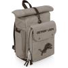 PICNIC TIME NFL Carmel Roll Top Picnic Backpack Cooler, Canvas Cooler Bag, Picnic Basket Set with Cooler Backpack, (Gray)(Detroit Lions)