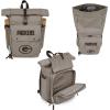 PICNIC TIME NFL Carmel Roll Top Picnic Backpack Cooler, Canvas Cooler Bag, Picnic Basket Set with Cooler Backpack, (Gray)(Green Bay Packers)