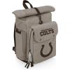 PICNIC TIME NFL Carmel Roll Top Picnic Backpack Cooler, Canvas Cooler Bag, Picnic Basket Set with Cooler Backpack, (Gray)(Indianapolis Colts)
