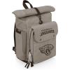 PICNIC TIME NFL Carmel Roll Top Picnic Backpack Cooler, Canvas Cooler Bag, Picnic Basket Set with Cooler Backpack, (Gray)(Jacksonville Jaguars)