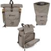 PICNIC TIME NFL Carmel Roll Top Picnic Backpack Cooler, Canvas Cooler Bag, Picnic Basket Set with Cooler Backpack, (Gray)(Minnesota Vikings)