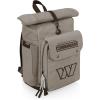 PICNIC TIME NFL Carmel Roll Top Picnic Backpack Cooler, Canvas Cooler Bag, Picnic Basket Set with Cooler Backpack, (Gray)(Washington Commanders)