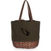 PICNIC TIME NFL Coronado Canvas and Willow Basket Tote, Picnic Tote Bag, Beach Tote, (Khaki Green with Beige Accents)(Arizona Cardinals)