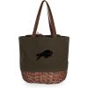 PICNIC TIME NFL Coronado Canvas and Willow Basket Tote, Picnic Tote Bag, Beach Tote, (Khaki Green with Beige Accents)(Buffalo Bills)