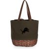 PICNIC TIME NFL Coronado Canvas and Willow Basket Tote, Picnic Tote Bag, Beach Tote, (Khaki Green with Beige Accents)(Detroit Lions)