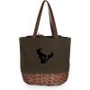 PICNIC TIME NFL Coronado Canvas and Willow Basket Tote, Picnic Tote Bag, Beach Tote, (Khaki Green with Beige Accents)(Houston Texans)