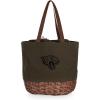 PICNIC TIME NFL Coronado Canvas and Willow Basket Tote, Picnic Tote Bag, Beach Tote, (Khaki Green with Beige Accents)(Jacksonville Jaguars)