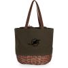 PICNIC TIME NFL Coronado Canvas and Willow Basket Tote, Picnic Tote Bag, Beach Tote, (Khaki Green with Beige Accents)(Miami Dolphins)