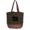 PICNIC TIME NFL Coronado Canvas and Willow Basket Tote, Picnic Tote Bag, Beach Tote, (Khaki Green with Beige Accents)(New York Giants)