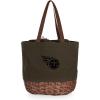 PICNIC TIME NFL Coronado Canvas and Willow Basket Tote, Picnic Tote Bag, Beach Tote, (Khaki Green with Beige Accents)(Tennessee Titans)