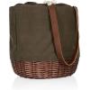 PICNIC TIME NFL Coronado Canvas and Willow Basket Tote, Picnic Tote Bag, Beach Tote, (Khaki Green with Beige Accents)(Washington Commanders)