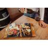 PICNIC TIME NFL Covina – Acacia and Slate Serving Tray, (Acacia Wood & Slate Black with Gold Accents), (Acacia Wood & Slate Black with Gold Accents)(Dallas Cowboys)
