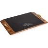 PICNIC TIME NFL Covina – Acacia and Slate Serving Tray, (Acacia Wood & Slate Black with Gold Accents), (Acacia Wood & Slate Black with Gold Accents)(Denver Broncos)
