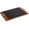 PICNIC TIME NFL Covina – Acacia and Slate Serving Tray, (Acacia Wood & Slate Black with Gold Accents), (Acacia Wood & Slate Black with Gold Accents)(Los Angeles Chargers)