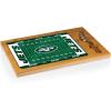 PICNIC TIME NFL Football Field Icon Glass Top Cutting Board & Knife Set, (Parawood & Bamboo)(New York Jets)