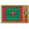 PICNIC TIME NFL Football Field Icon Glass Top Cutting Board & Knife Set, (Parawood & Bamboo)(Seattle Seahawks)