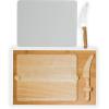 PICNIC TIME NFL Football Field Icon Glass Top Cutting Board & Knife Set, (Parawood & Bamboo)(Tennessee Titans)
