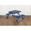 PICNIC TIME NFL Picnic Table Portable Folding Table with Seats and Umbrella(Blue)