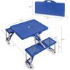 PICNIC TIME NFL Picnic Table Portable Folding Table with Seats and Umbrella(Blue)