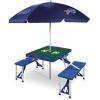 PICNIC TIME NFL Picnic Table Portable Folding Table with Seats and Umbrella(Blue)