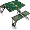 PICNIC TIME NFL Picnic Table Portable Folding Table with Seats and Umbrella(Hunter Green)