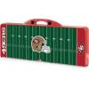 PICNIC TIME NFL Picnic Table Portable Folding Table with Seats and Umbrella(Red)