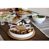 PICNIC TIME NFL Symphony Appetizer Serving Tray Set, Party Platter Set, Appetizer Plate, (Bamboo & White Ceramic)(Pittsburgh Steelers)