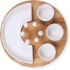PICNIC TIME NFL Symphony Appetizer Serving Tray Set, Party Platter Set, Appetizer Plate, (Bamboo & White Ceramic)(Washington Commanders)