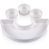 PICNIC TIME NFL Symphony Appetizer Serving Tray Set, Party Platter Set, Appetizer Plate, (Bamboo & White Ceramic)(Washington Commanders)