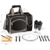 PICNIC TIME NFL Unisex-Adult NFL Malibu Picnic Basket Cooler(Black With Gray Accents)