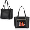 PICNIC TIME NFL Uptown Cooler Tote Bag, Insulated Purse Lunch Bag, Stylish Beach Bag Soft Cooler, (Black)(Cincinnati Bengals)