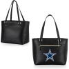 PICNIC TIME NFL Uptown Cooler Tote Bag, Insulated Purse Lunch Bag, Stylish Beach Bag Soft Cooler, (Black)(Dallas Cowboys)