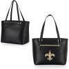 PICNIC TIME NFL Uptown Cooler Tote Bag, Insulated Purse Lunch Bag, Stylish Beach Bag Soft Cooler, (Black)(New Orleans Saints)