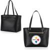 PICNIC TIME NFL Uptown Cooler Tote Bag, Insulated Purse Lunch Bag, Stylish Beach Bag Soft Cooler, (Black)(Pittsburgh Steelers)