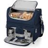 PICNIC TIME NFL unisex-adult NFL Pranzo Lunch Bag, Insulated Lunch Box with Picnic Set, Lunch Cooler Bag(Chicago Bears – Navy Blue)