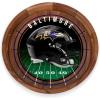 PICNIC TIME NFL Barista Serving Tray with Glass Insert, Round Acacia Wood Cheese Board, Serving Platter with Handles, (Acacia Wood)(Baltimore Ravens)