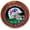 PICNIC TIME NFL Barista Serving Tray with Glass Insert, Round Acacia Wood Cheese Board, Serving Platter with Handles, (Acacia Wood)(Buffalo Bills)
