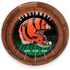 PICNIC TIME NFL Barista Serving Tray with Glass Insert, Round Acacia Wood Cheese Board, Serving Platter with Handles, (Acacia Wood)(Cincinnati Bengals)