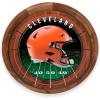 PICNIC TIME NFL Barista Serving Tray with Glass Insert, Round Acacia Wood Cheese Board, Serving Platter with Handles, (Acacia Wood)(Cleveland Browns)