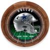 PICNIC TIME NFL Barista Serving Tray with Glass Insert, Round Acacia Wood Cheese Board, Serving Platter with Handles, (Acacia Wood)(Dallas Cowboys)